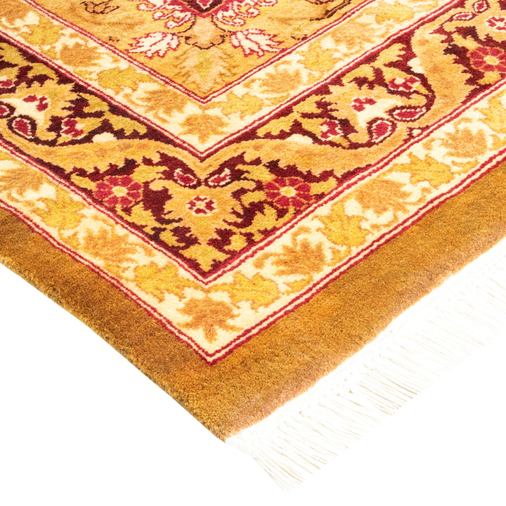 Yellow Traditional Wool Rug - 9'1" x 13'