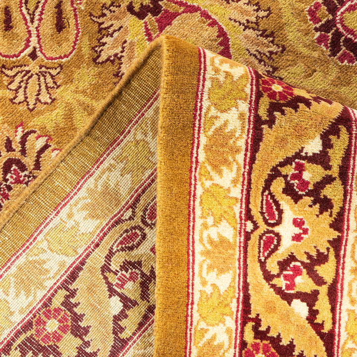 Yellow Traditional Wool Rug - 9'1" x 13'