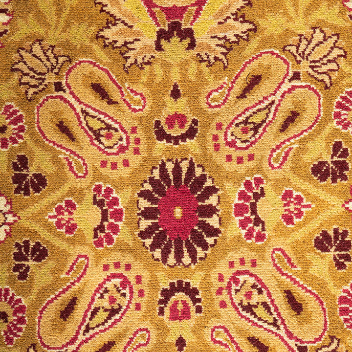 Yellow Traditional Wool Rug - 9'1" x 13'