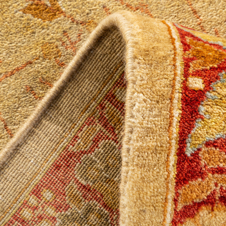 Yellow Traditional Wool Rug - 9'1" x 12'8"