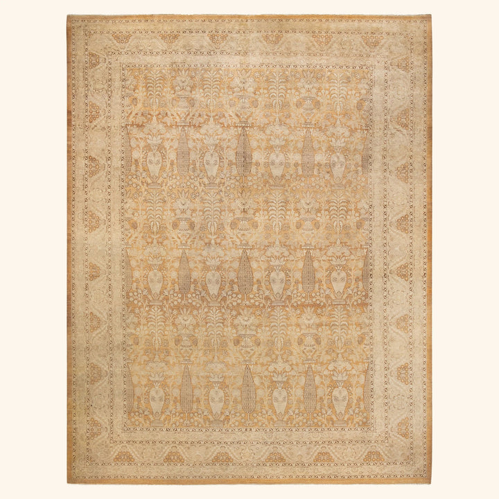 Brown Traditional Wool Rug - 9'4" x 11'10"