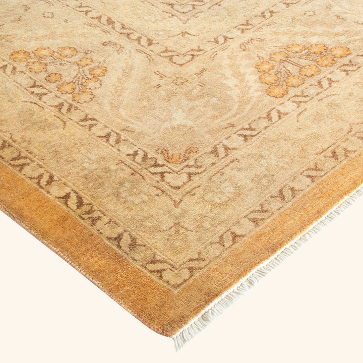 Brown Traditional Wool Rug - 9'4" x 11'10"