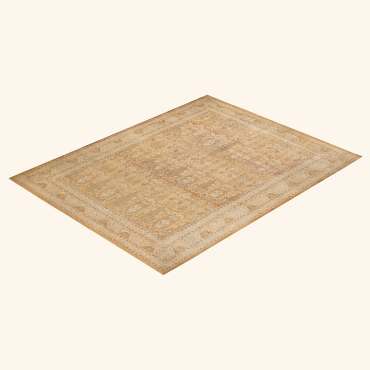 Brown Traditional Wool Rug - 9'4" x 11'10"