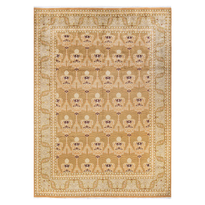 Brown Traditional Wool Rug - 9'3" x 12'5"