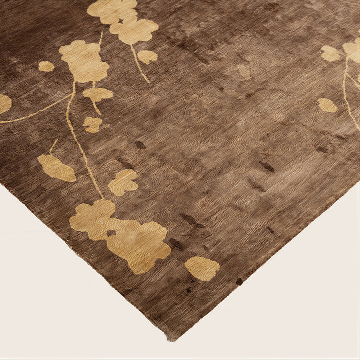 Aurora Contemporary Tibetan Silk Rug Mocha / 10x14