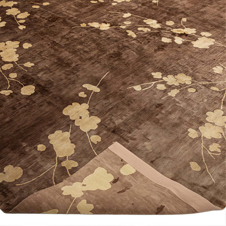 Aurora Contemporary Tibetan Silk Rug Mocha / 10x14