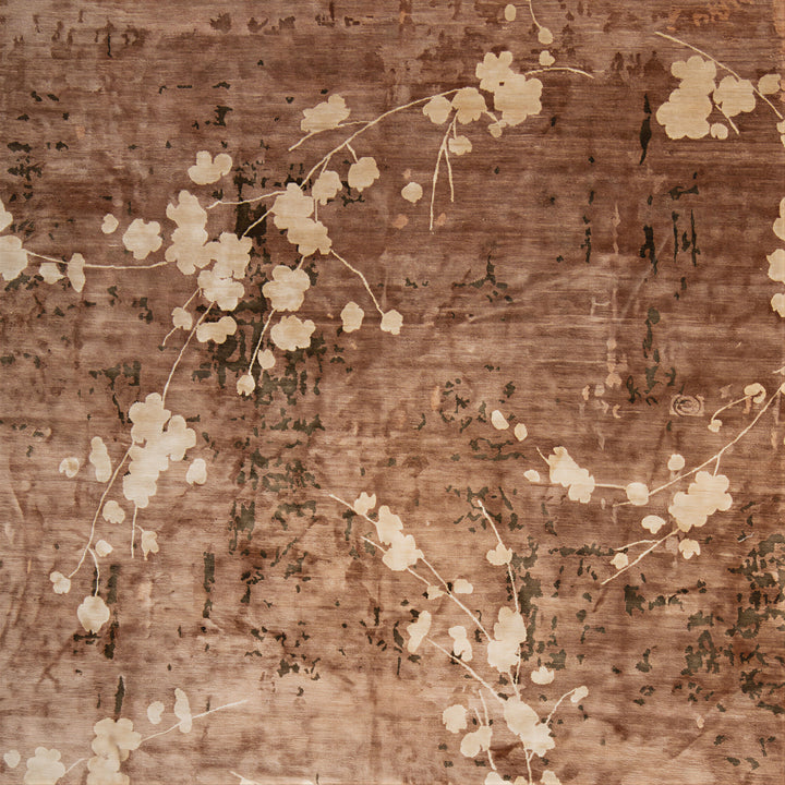 Aurora Contemporary Tibetan Silk Rug Blush / 9x12