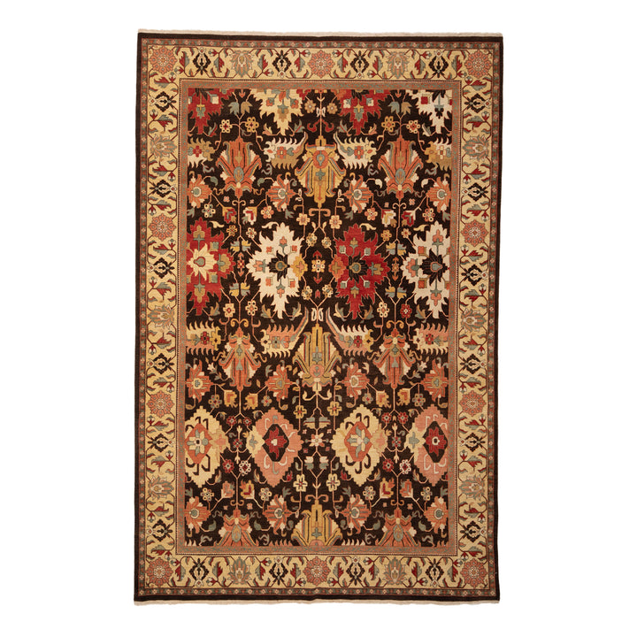 Charcoal Traditional Wool Rug - 6' x 9'