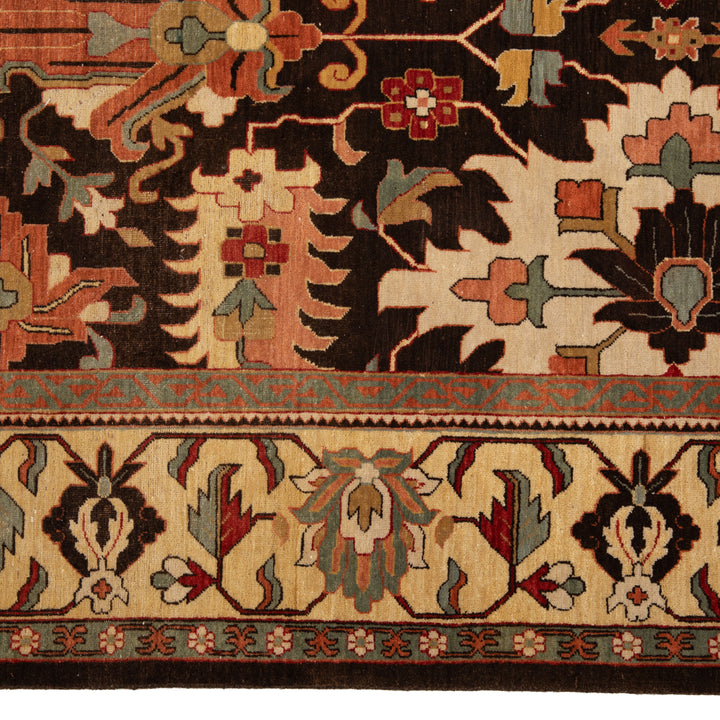 Charcoal Traditional Wool Rug - 6' x 9'