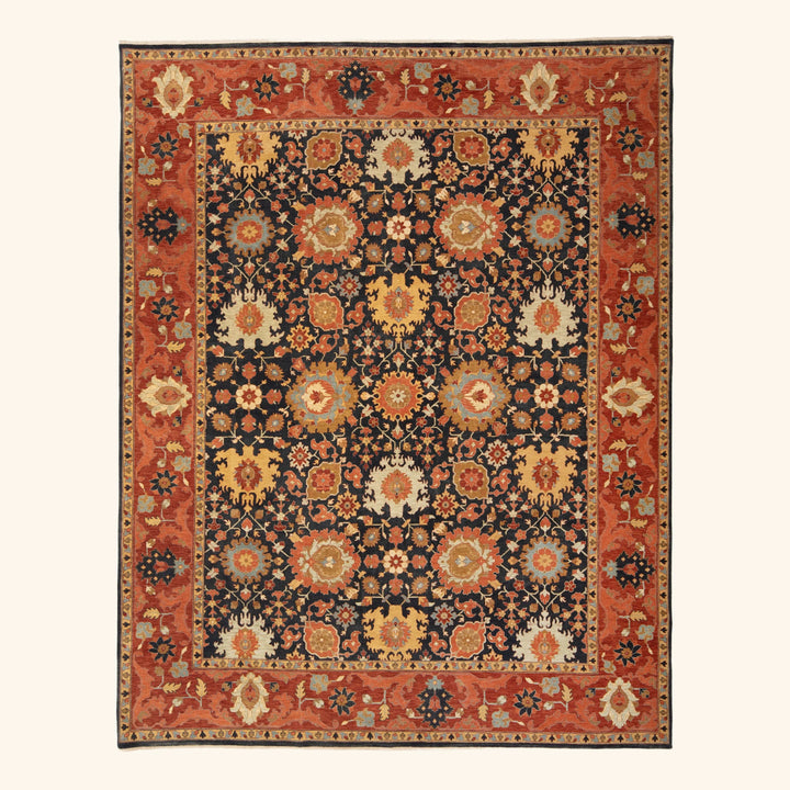 Blue Traditional Wool Rug - 8' x 10'
