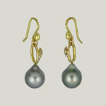 Budded Branch Tahitian Pearl Drops Earring
