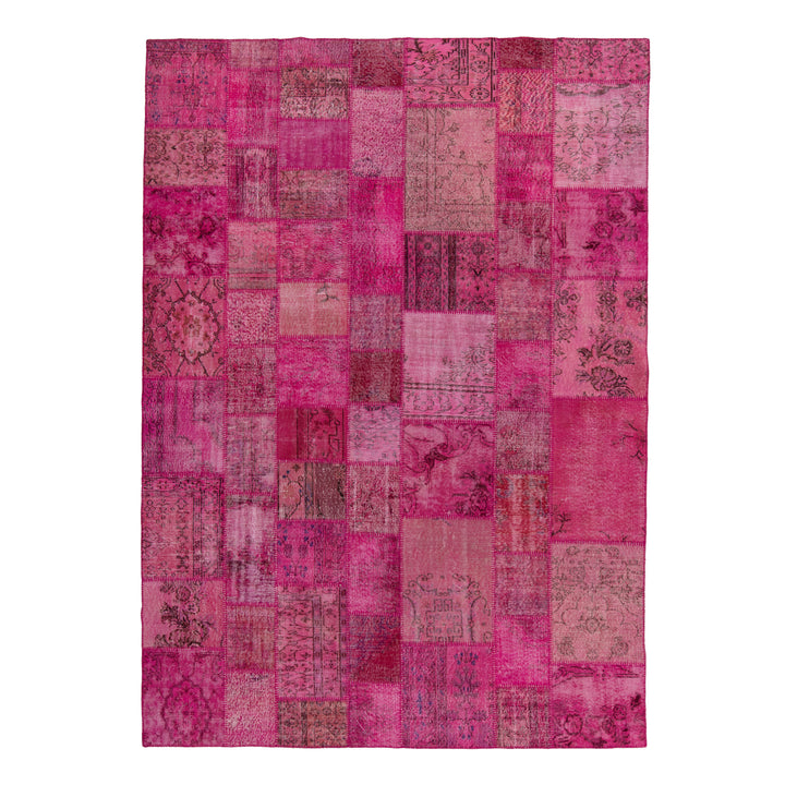 Image for Pink Patchwork Wool Rug - 9' x 12'