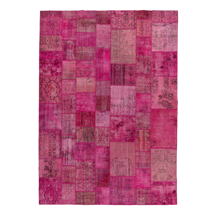 Image for Pink Patchwork Wool Rug - 9' x 12'