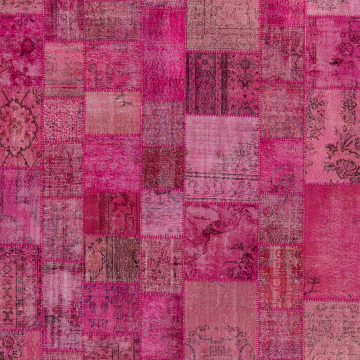 Image for Pink Patchwork Wool Rug - 9' x 12'
