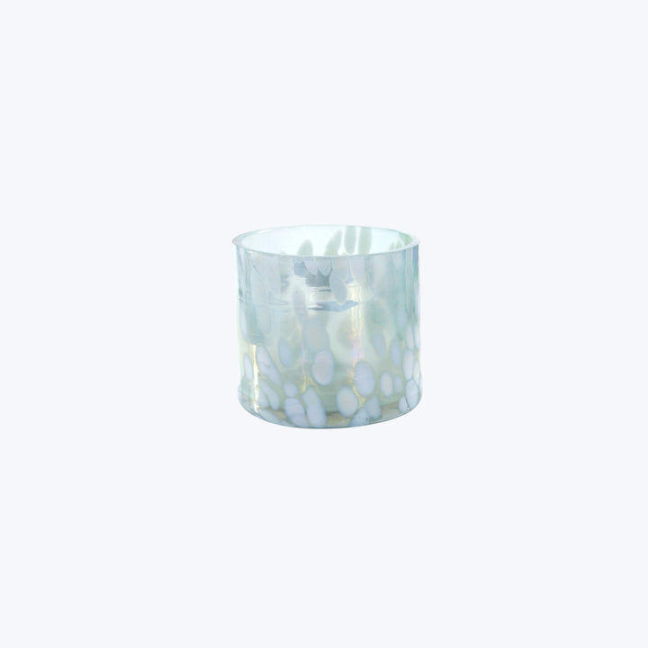 Mottled Glass Votive Blue