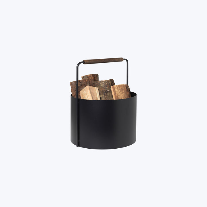 ASHI Firewood Basket Black + Brown