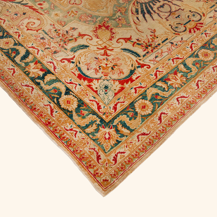 Image for Beige Multicolored Antique Persian Tabriz Wool Rug - 7' x 10'