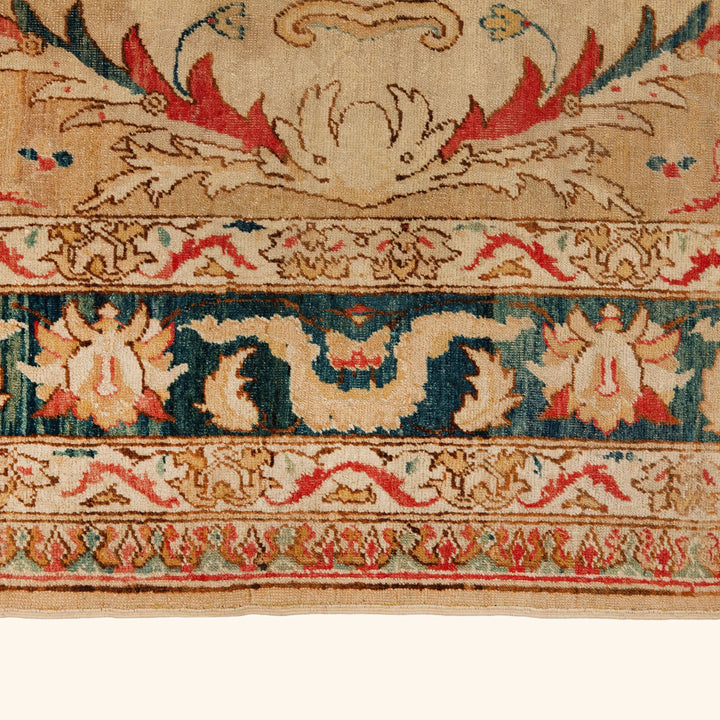 Image for Beige Multicolored Antique Persian Tabriz Wool Rug - 7' x 10'