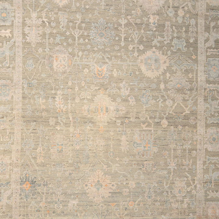 Brown Silk and Wool Area Rug - 9' x 12'