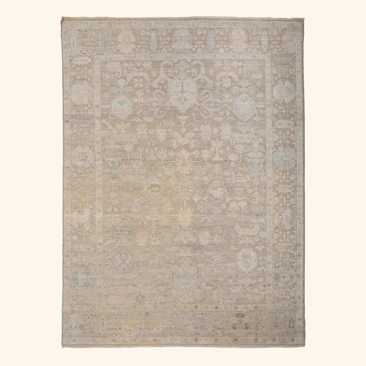 Aqua Silk and Wool Area Rug - 9' x 12'