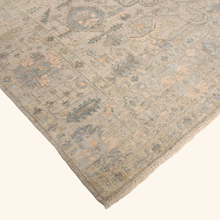 Aqua Silk and Wool Area Rug - 9' x 12'