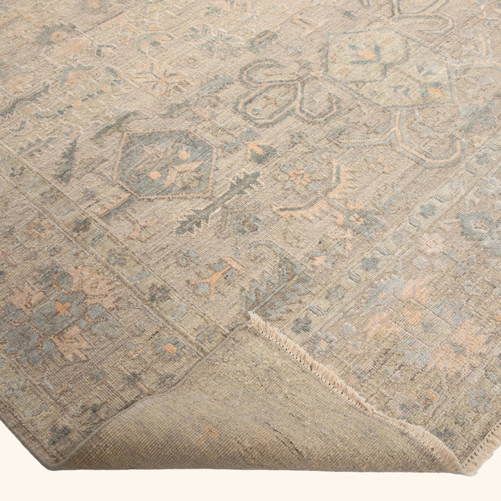 Aqua Silk and Wool Area Rug - 9' x 12'