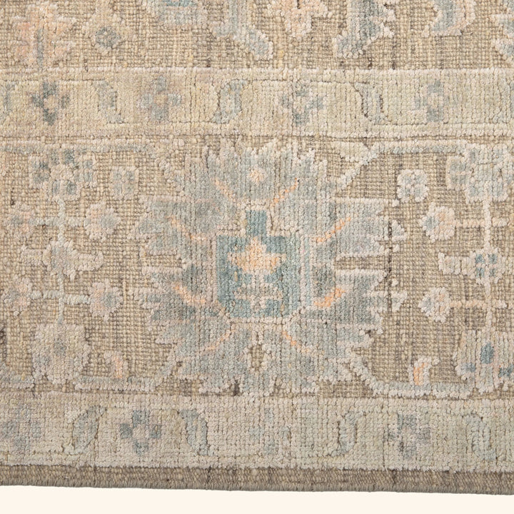 Aqua Silk and Wool Area Rug - 9' x 12'