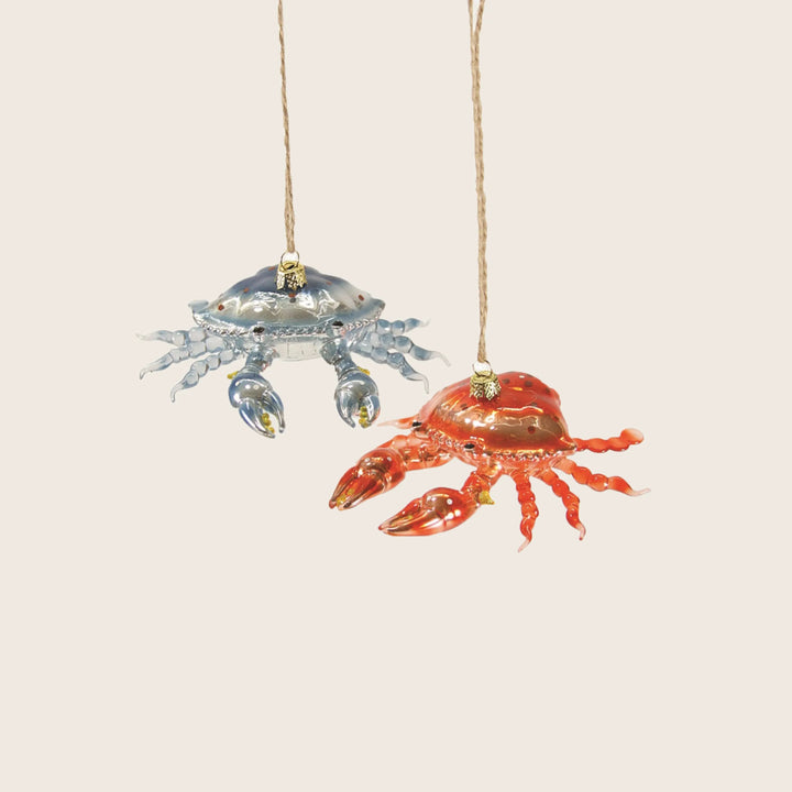 Seaside Crab Ornament Red/Orange