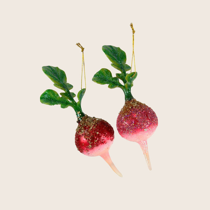 Farm Field Radish Ornament Dark Red