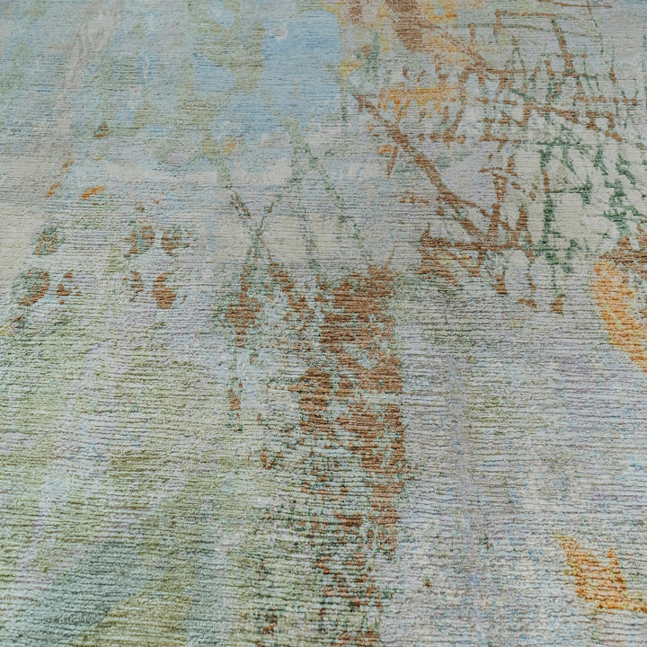 Sage Contemporary Wool Silk Blend Rug - 9' x 12'