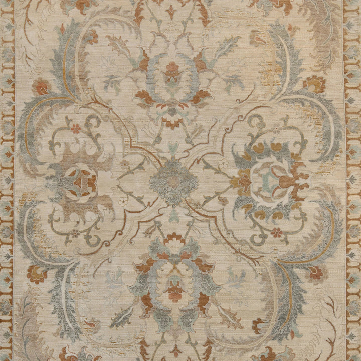 Traditional Wool Silk Rug Cloud / 8x10