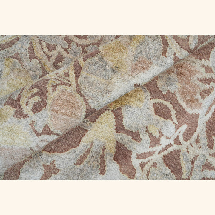 Gold Transitional Silk Rug - 6' x 9'