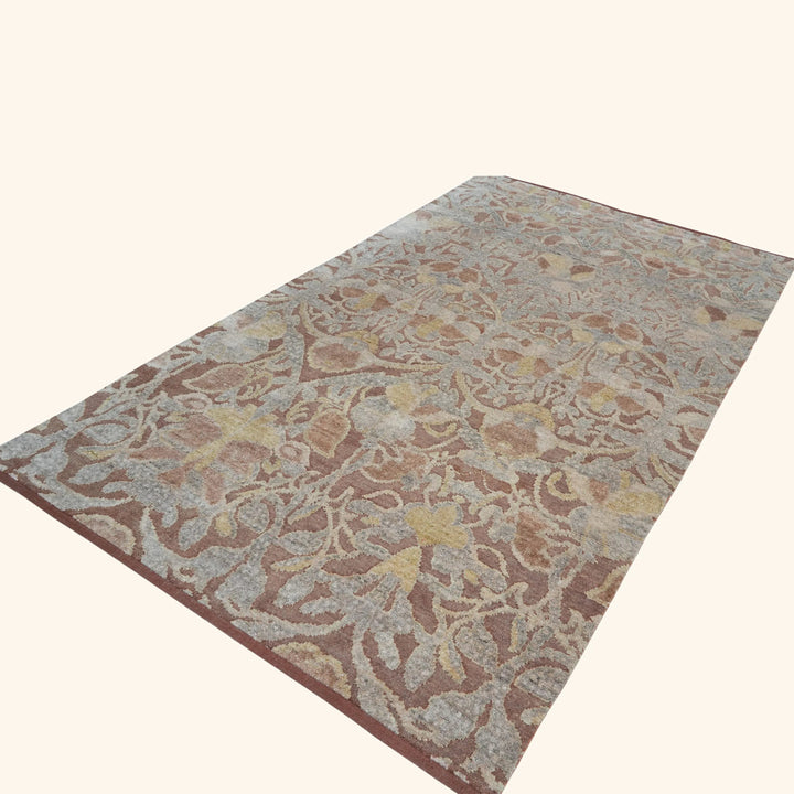 Gold Transitional Silk Rug - 6' x 9'