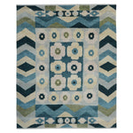 Green Transitional Wool Silk Rug - 8' x 10'