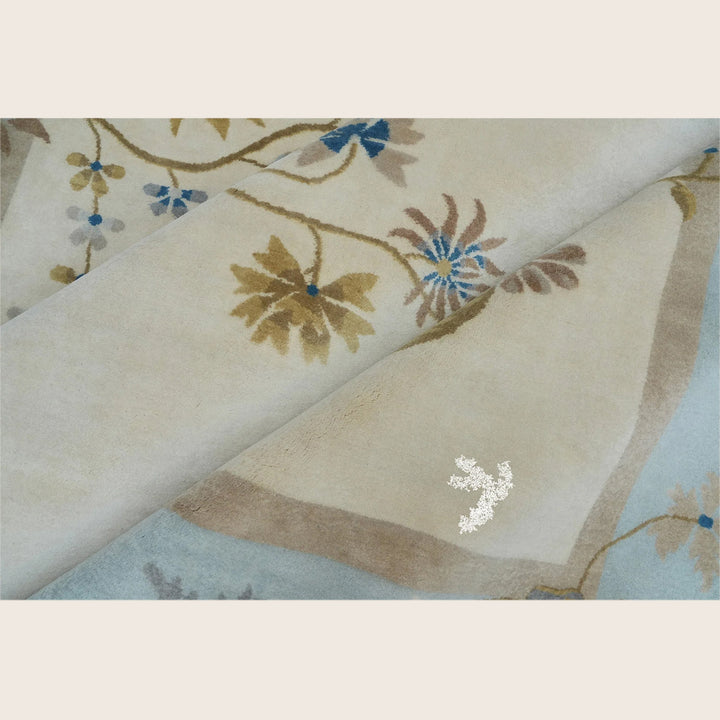 Traditional Art Deco Wool Silk Rug - 8' x 10'