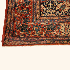 Antique Persian Sarouk Wool Rug - 11'3" x 13'7" - hover