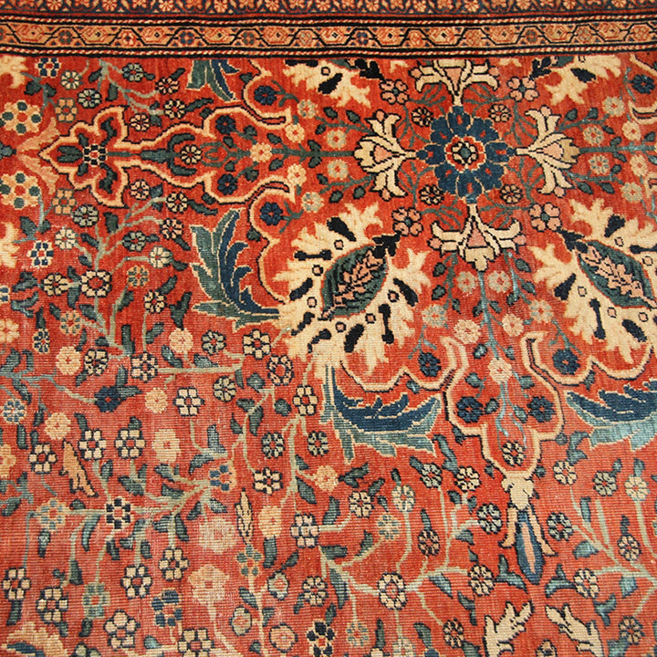 Antique Persian Sarouk Wool Rug - 11'3" x 13'7"