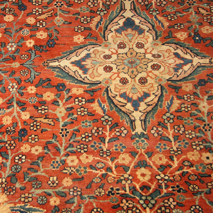 Antique Persian Sarouk Wool Rug - 11'3" x 13'7"