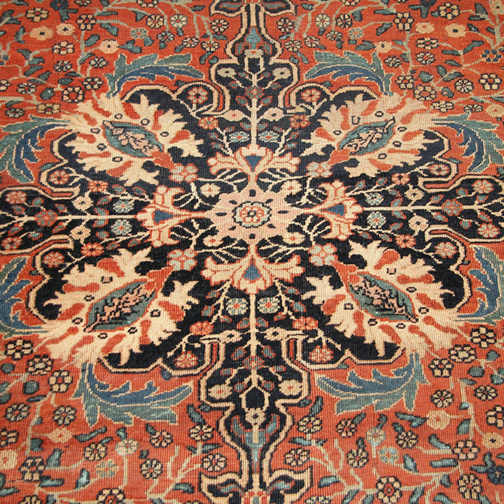 Antique Persian Sarouk Wool Rug - 11'3" x 13'7"