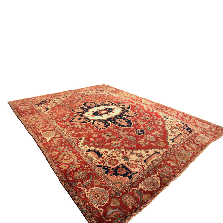 Antique Persian Heriz Serapi Wool Rug - 10'7" x 14'3"