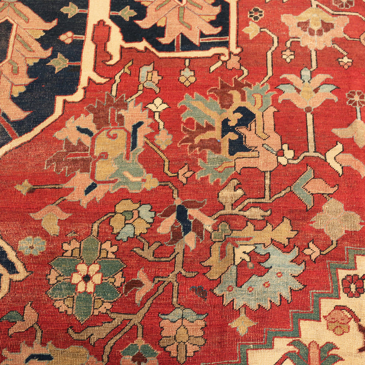 Antique Persian Heriz Serapi Wool Rug - 10'7" x 14'3"