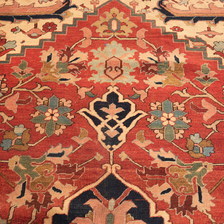 Antique Persian Heriz Serapi Wool Rug - 10'7" x 14'3"