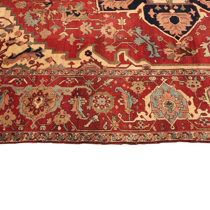 Antique Persian Heriz Serapi Wool Rug - 10'7" x 14'3"