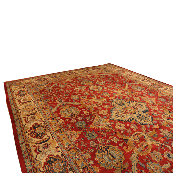 Antique Indian Agra Wool Rug - 14' x 19'