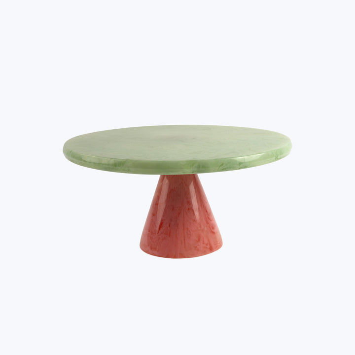 Large Cake Stand, Celadon & Pink