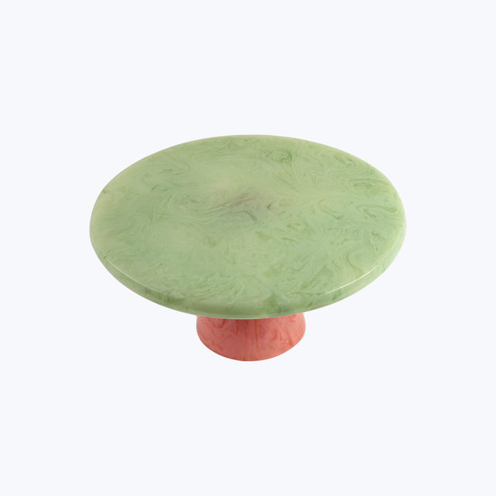 Large Cake Stand, Celadon & Pink