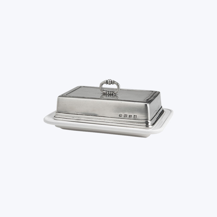 Convivio Double Butter Dish W/Cover, White