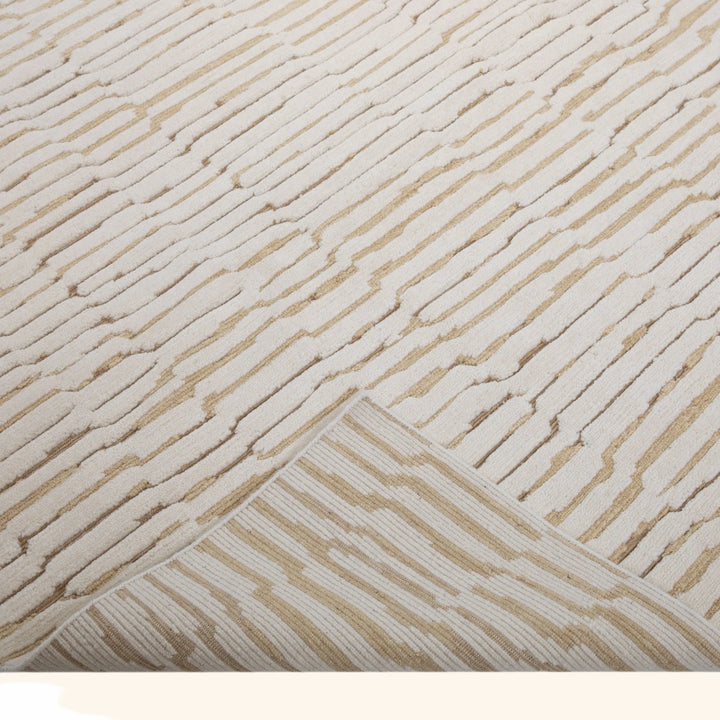 Ivory Tibetan Contemporary Wool Rug - 8' x 10'