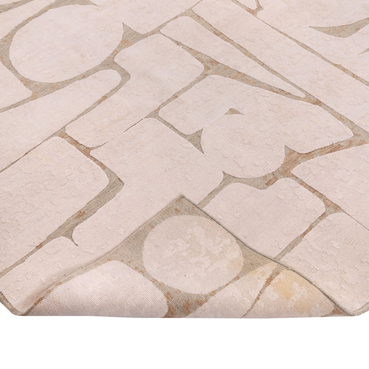 Image for Natural Tibetan Contemporary Wool Silk Blend Rug - 9' x 12'
