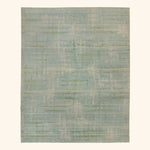 Blue Tibetan Contemporary Woolk Silk Blend Rug - 8' x 10'